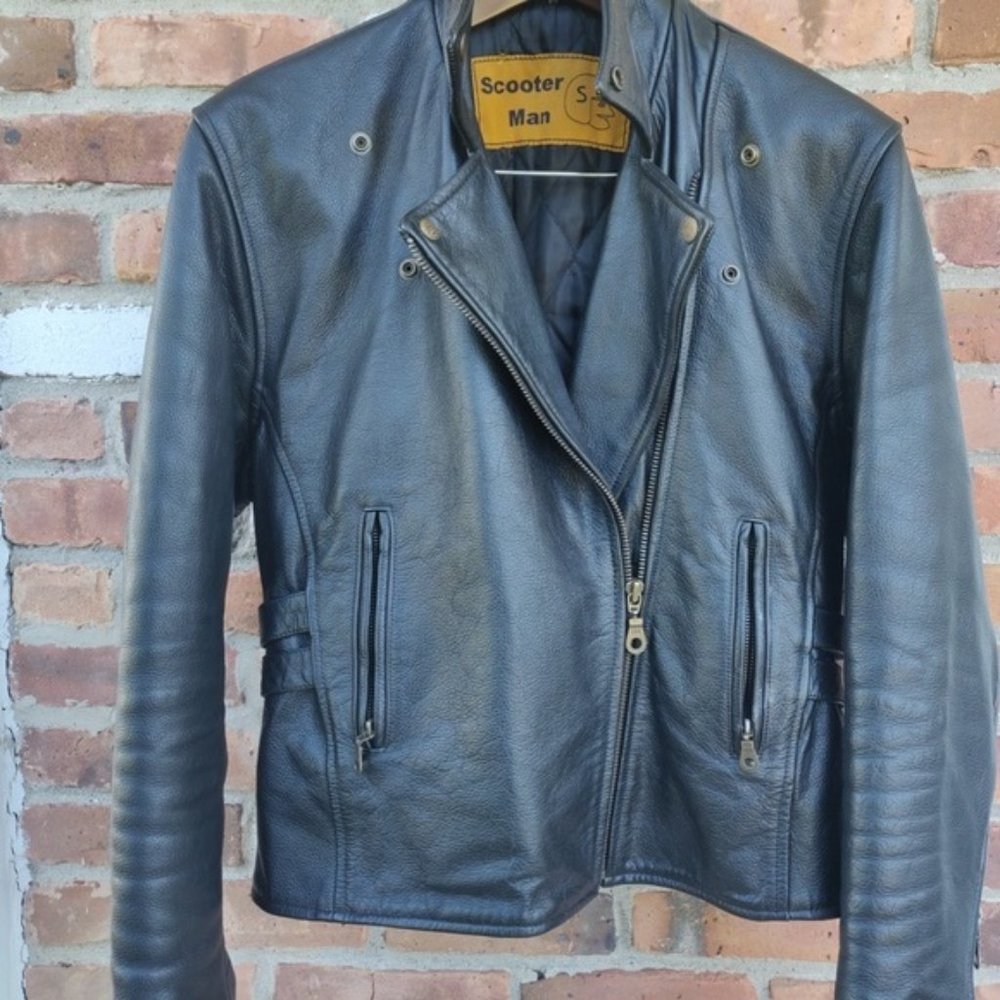 Genuine Leather Black Men jacket(medium)
